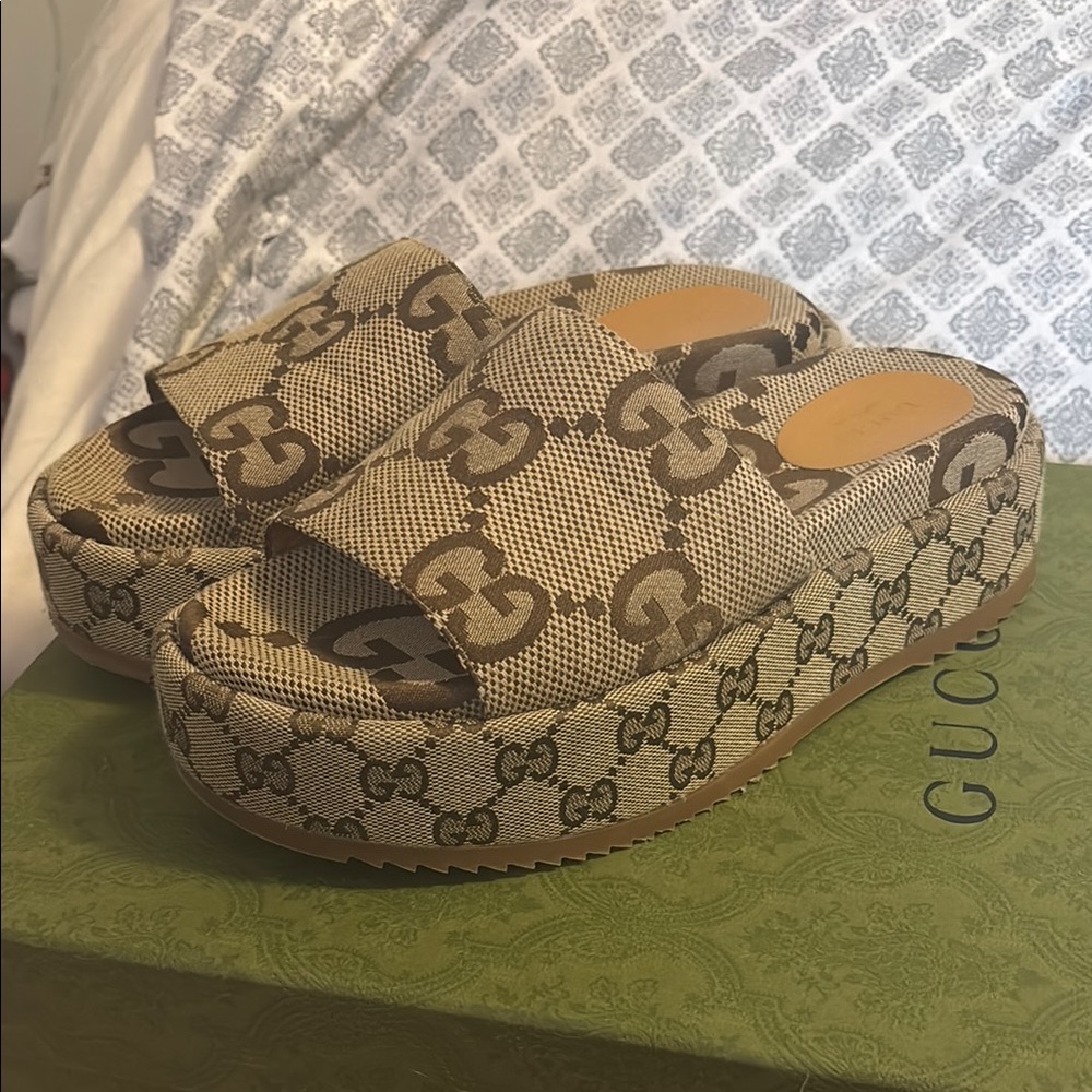 Gucci Women's Brown Platform Slides